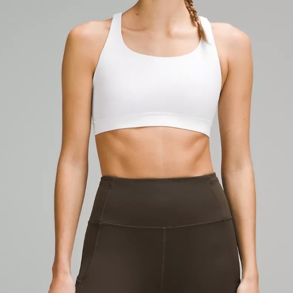 White Lululemon Energy Bra *Medium Support. NWT. Size 8 - Picture 2 of 3